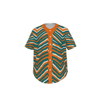 Miami Football Game Day All-Over Print Men's Short Sleeve Baseball Jersey With Pinstripes