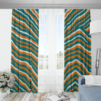Miami Football Game Day Blackout Curtains with Hooks | 265(gsm)