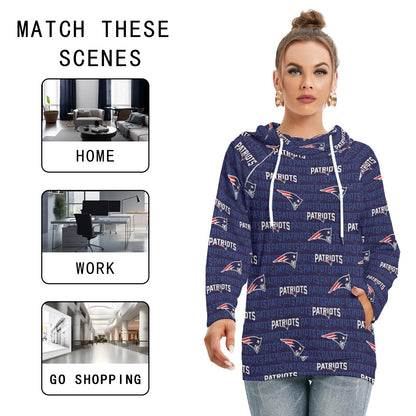 New England Football Game Day All-Over Print Women's Hoodie With Double Hood