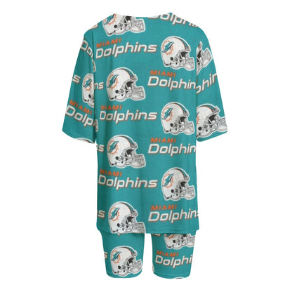 Miami Football Game Day All-Over Print Women's T-shirt Set With Short Sleeve