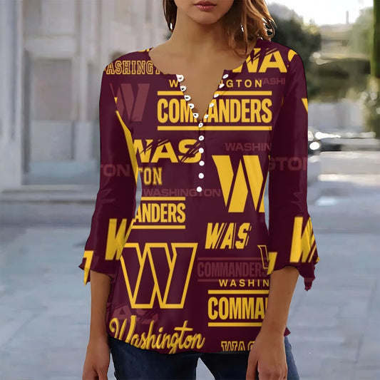 Washington Commanders Women's T-shirt With 3/4 Sleeve
