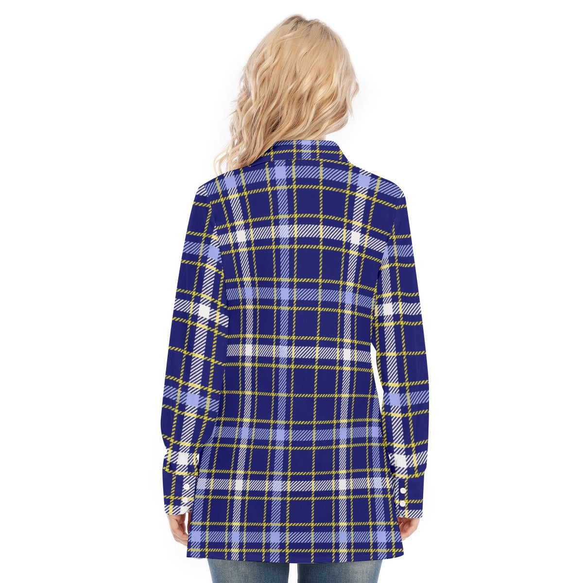 Michigan Tartan Plaid Wolverines Women's Long Shirt |115GSM Cotton poplin