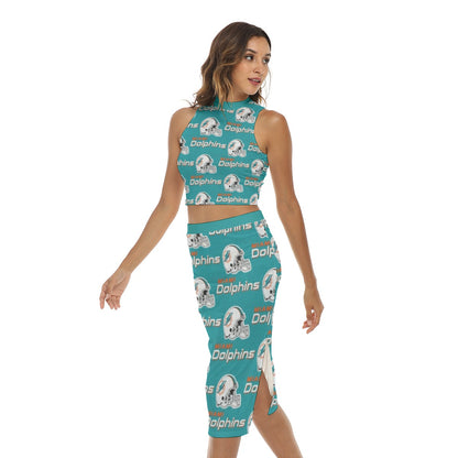 Miami Football Game Day All-Over Print Women's Tank Top & Split High Skirt Set