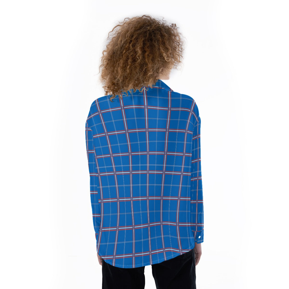 Kansas Tartan Plaid Jayhawks  Women's Satin Shirt