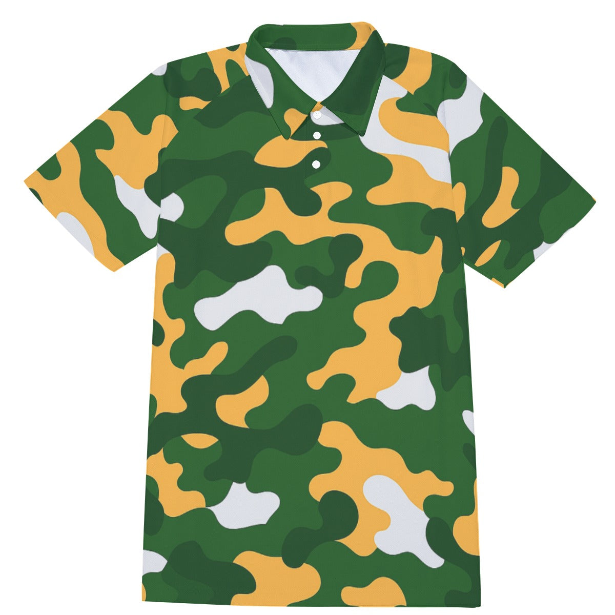 Green Bay Football Game Day All-Over Print Men's Short Sleeve Polo Shirt With Button Closure