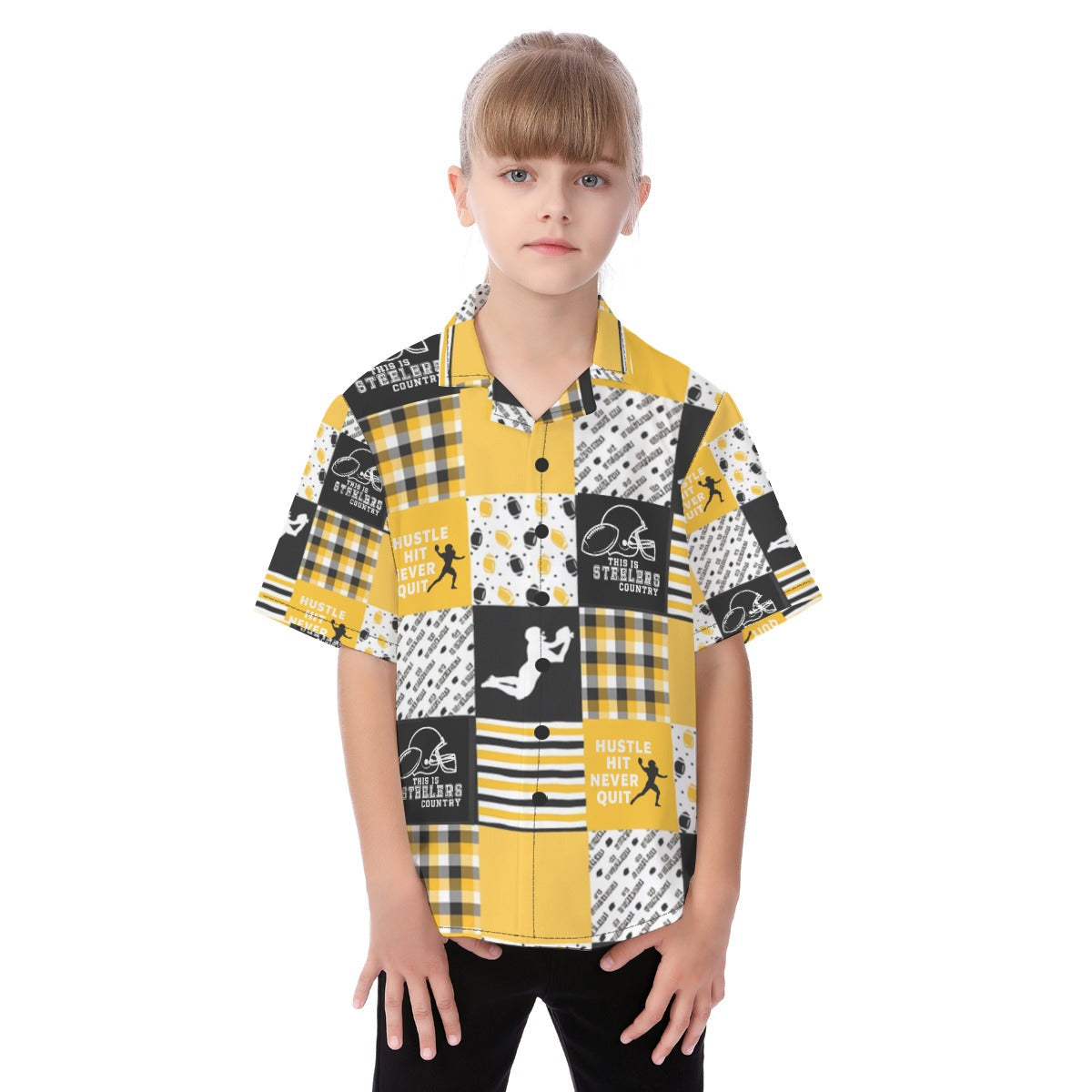 Pittsburgh Steelers All-Over Print Kid's Hawaiian Vacation Shirt