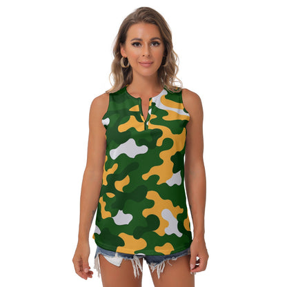 Green Bay Football Game Day All-Over Print Women's Sleeveless V-Neck Top