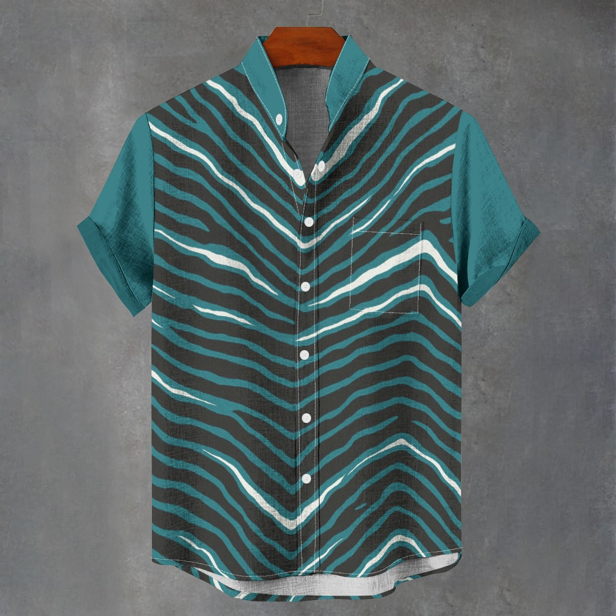 Philadelphia Football Game Day All-Over Print Men's Stand Collar Shirt|110GSM Imitation Flax