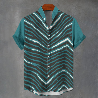 Philadelphia Football Game Day All-Over Print Men's Stand Collar Shirt|110GSM Imitation Flax