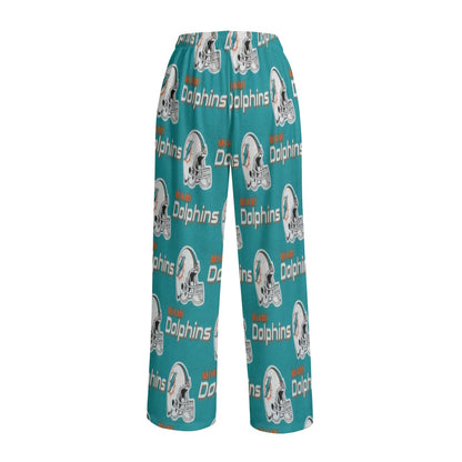 Miami Football Game Day All-Over Print Unisex Knitted Fleece Wide Leg Pants