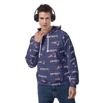 New England Football Game Day All-Over Print Men's Raglan Pullover Hoodie