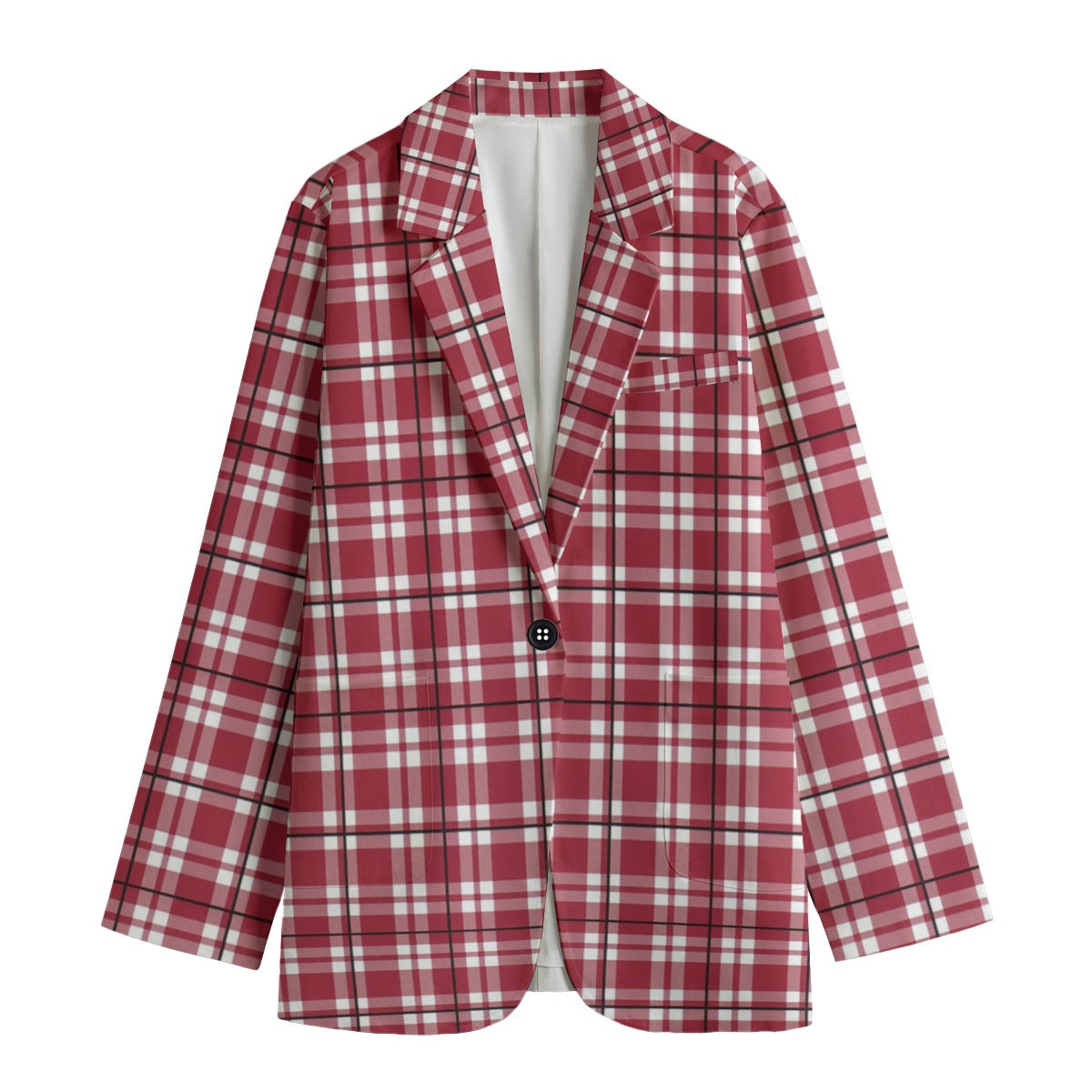 Alabama game day tartan plaid Women's Leisure Blazer