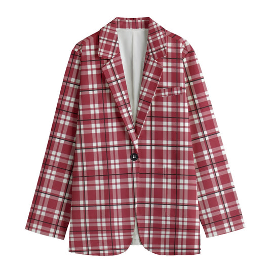 Alabama game day tartan plaid Women's Leisure Blazer