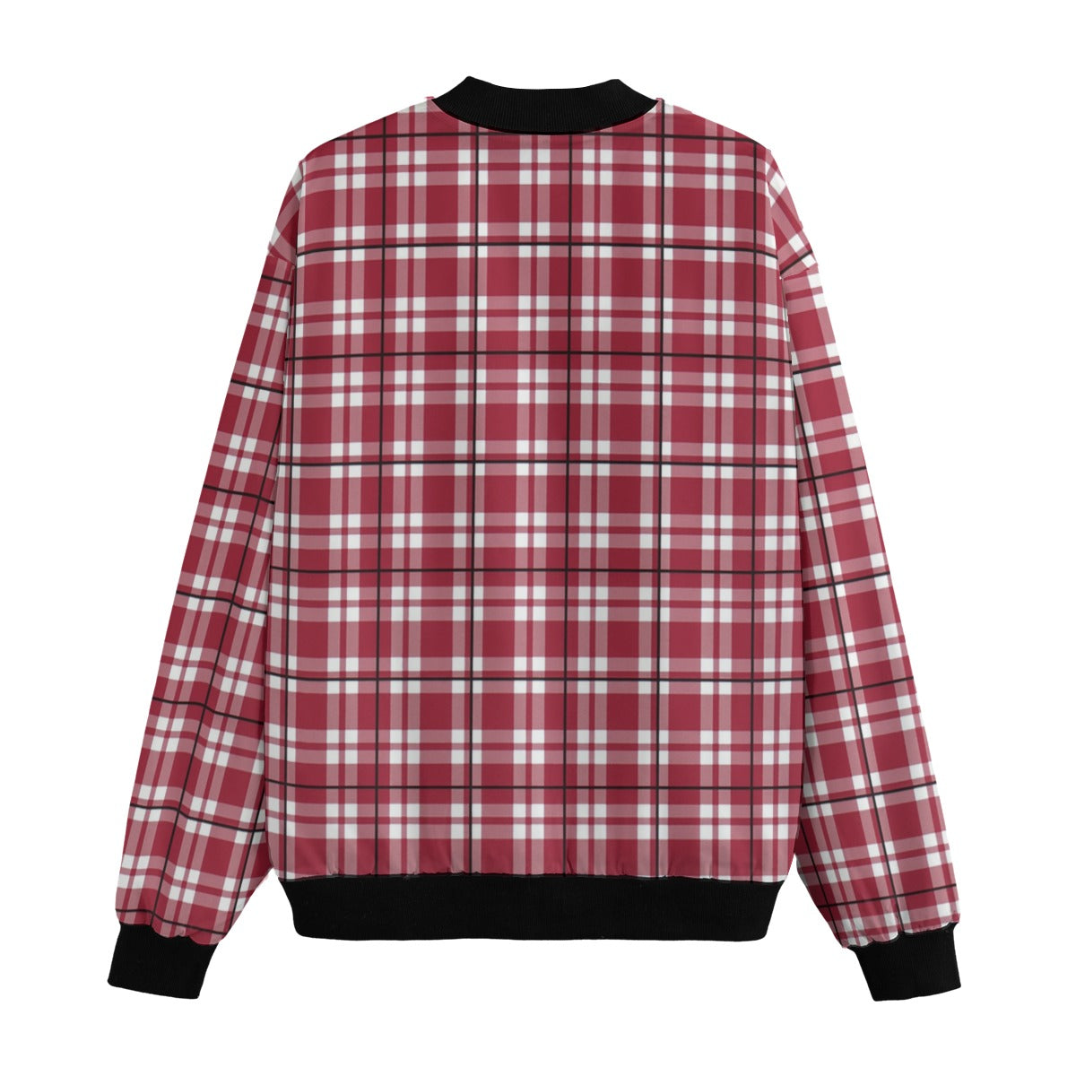 Alabama Tartan Plaid Fleece Bomber Jacket