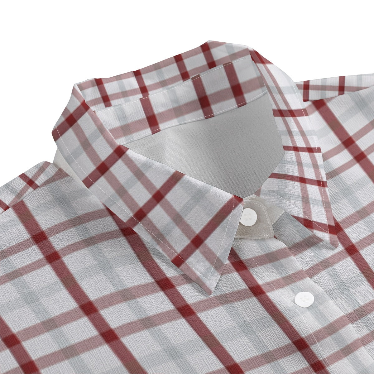 Indiana Tartan Plaid Bloomington  Hoosiers Women's Chiffon Shirt With Elbow Sleeve