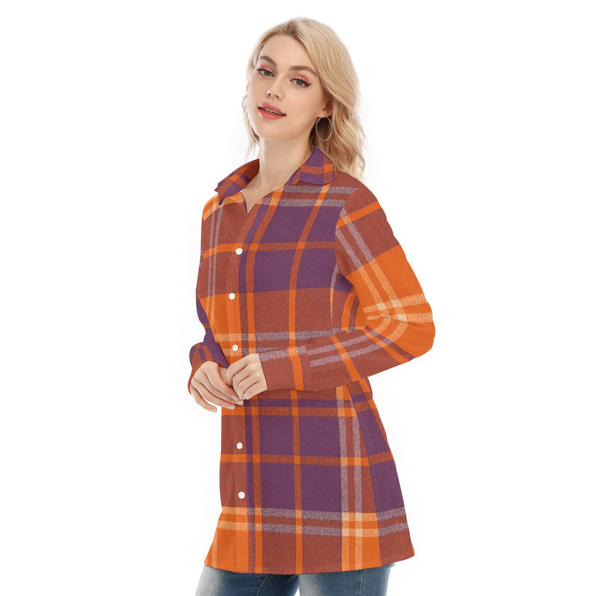 Clemson - Tigers tartan plaid  Women's Long Shirt