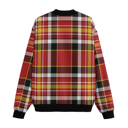 Royal Stewart the red classic tartan Fleece Bomber Jacket