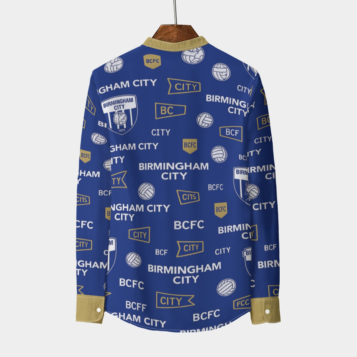 Birmingham City Stand Collar Long Sleeve Shirt – Classic Blue Streetwear Style