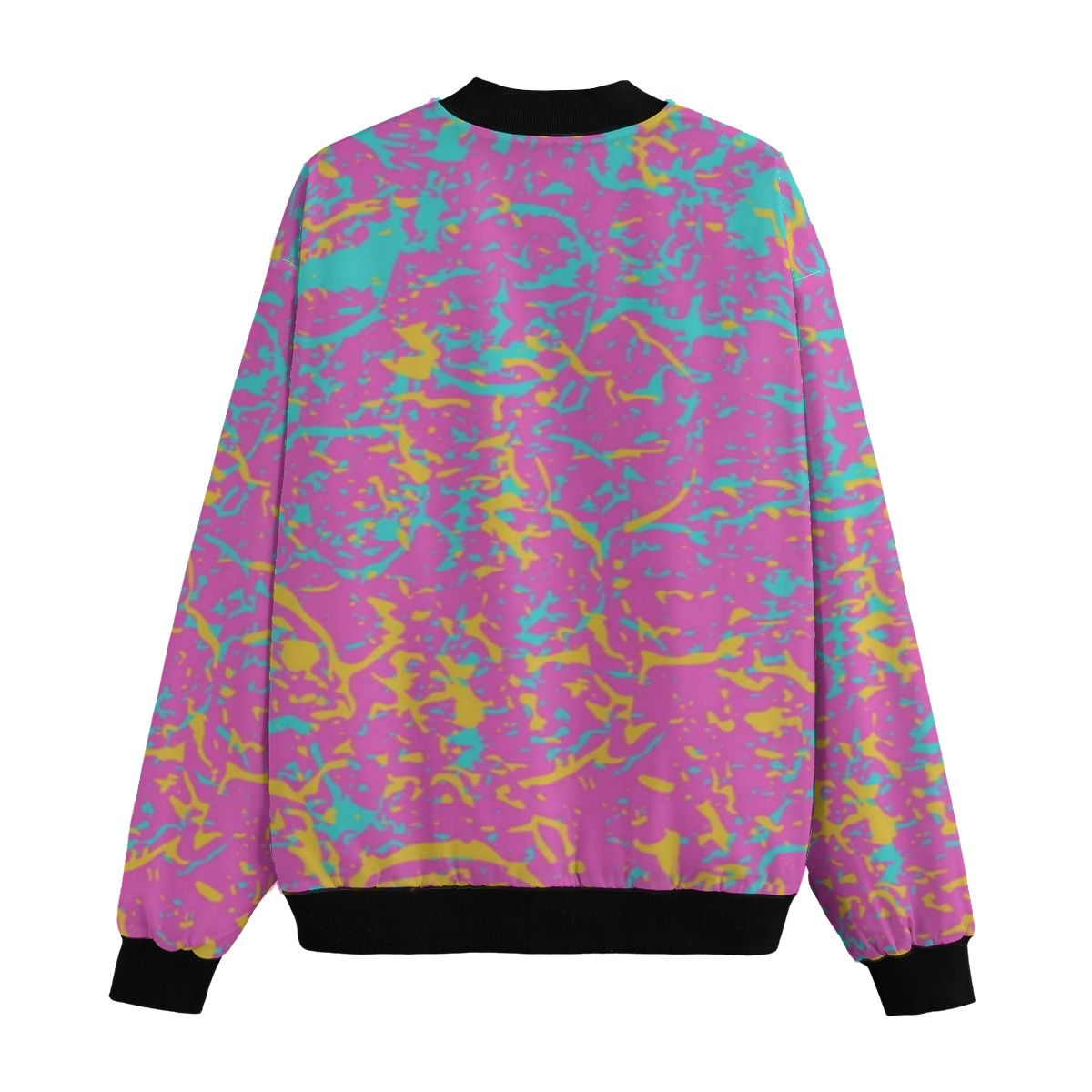 Graffiti Explosion abstract-multicolored-image-made-brush pink and blue Fleece Bomber Jacket