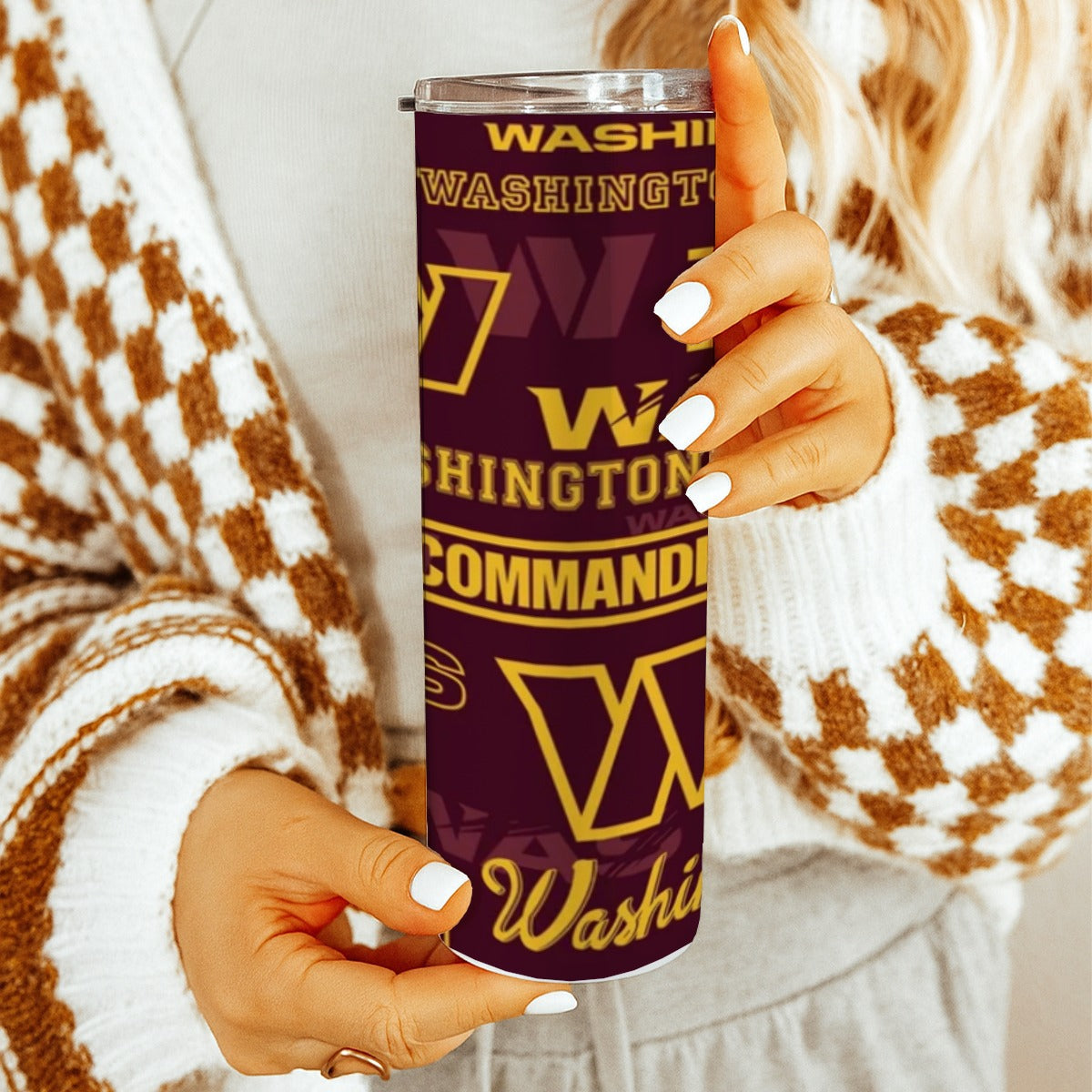 Washington Commanders Skinny Tumbler Stainless Steel with Lids 20OZ