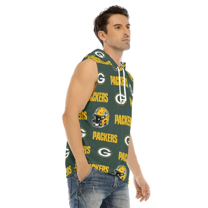 Green Bay Football Game Day All-Over Print Men's Tank Hooded Vest