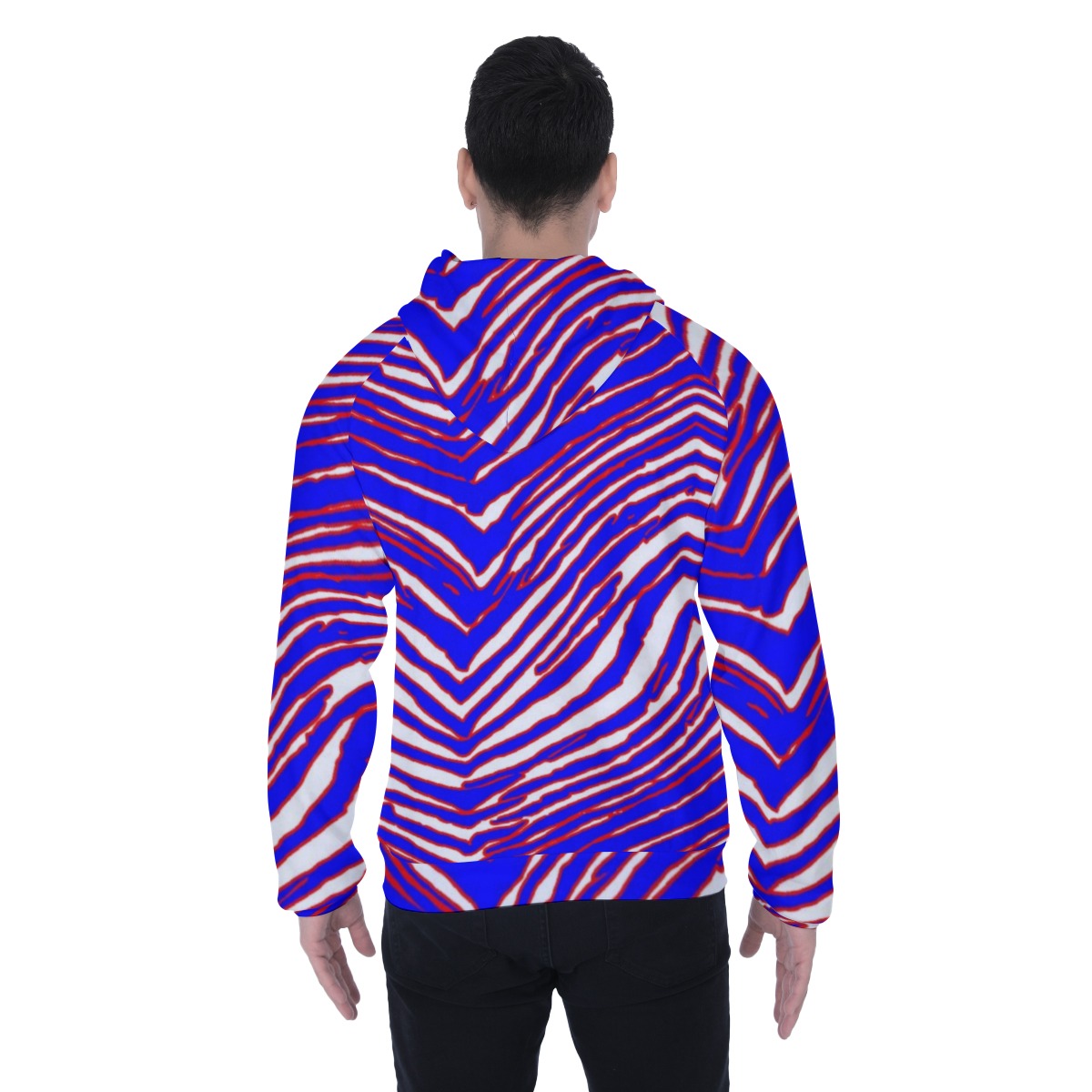 Buffalo Bills Zubaz Men's Heavy Fleece Raglan Zip Up Hoodie With Pocket