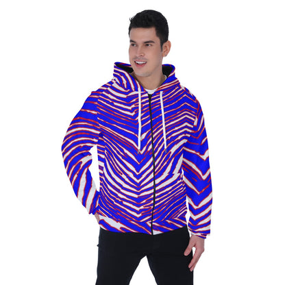 Buffalo Bills Zubaz Men's Heavy Fleece Raglan Zip Up Hoodie With Pocket