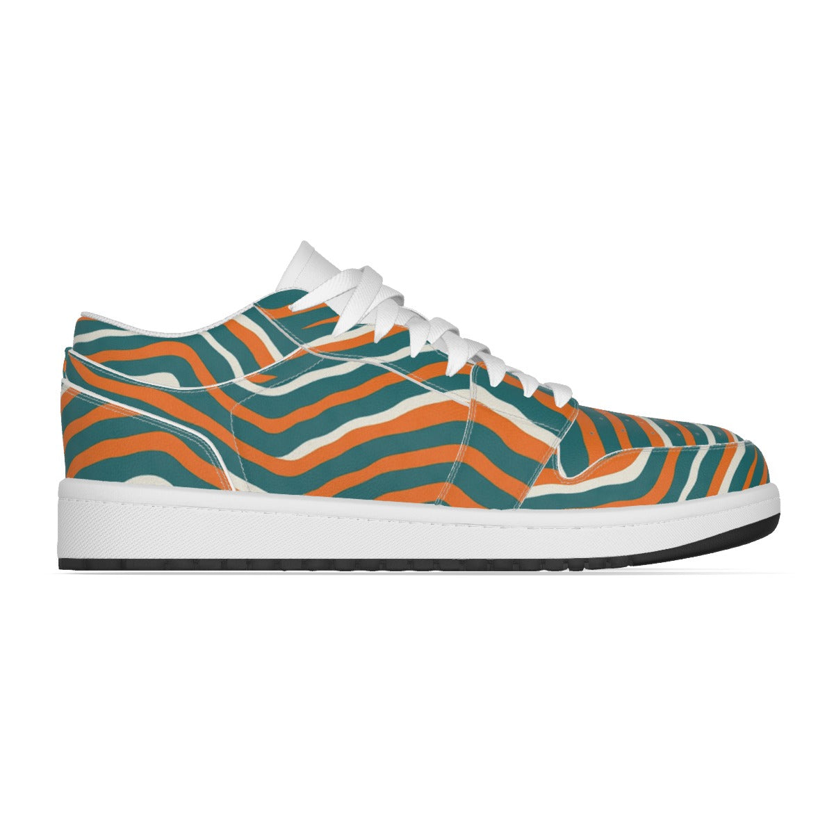 Miami Football Game Day Men's Low State Leather Stitching Shoes