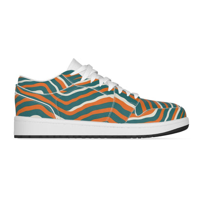 Miami Football Game Day Men's Low State Leather Stitching Shoes