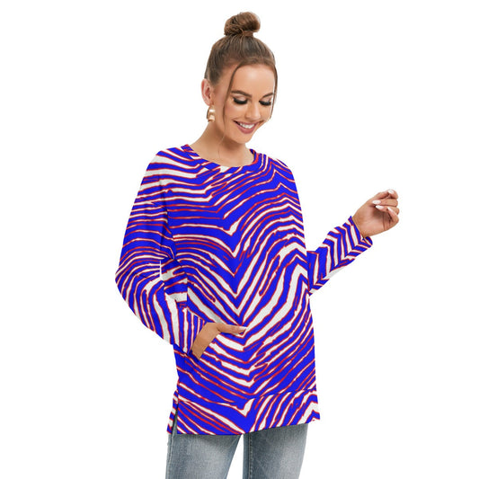 Buffalo Bills Zubaz Women's Side Split O-neck Sweatshirt