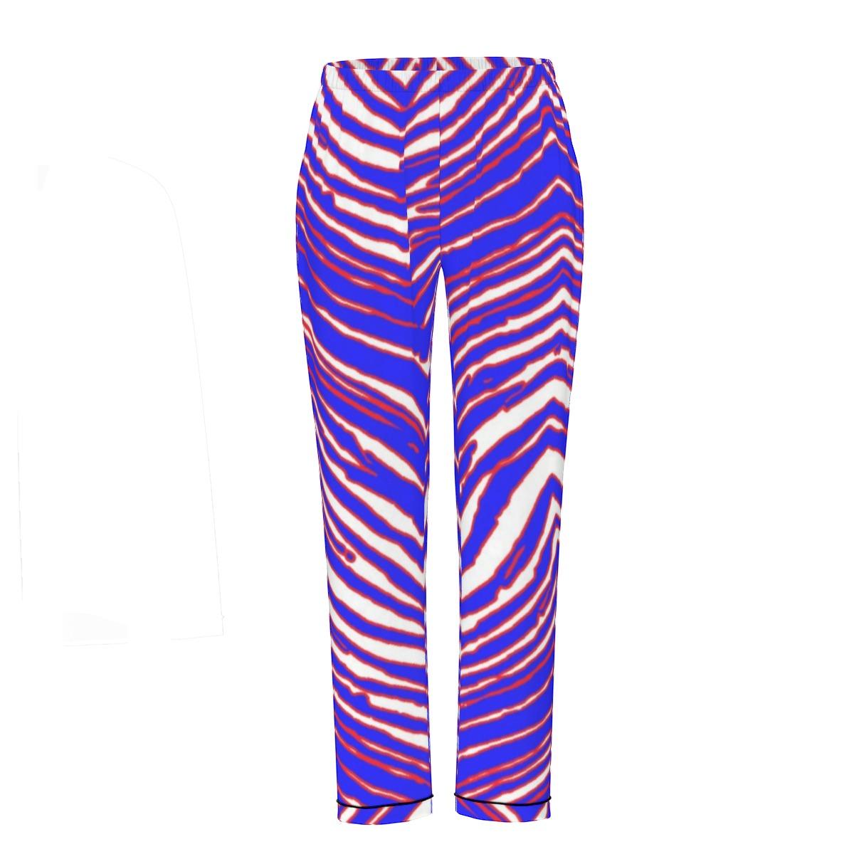 Buffalo Bills Zubaz Women's Long Sleeve Pajama Set With Black Contrast Piping