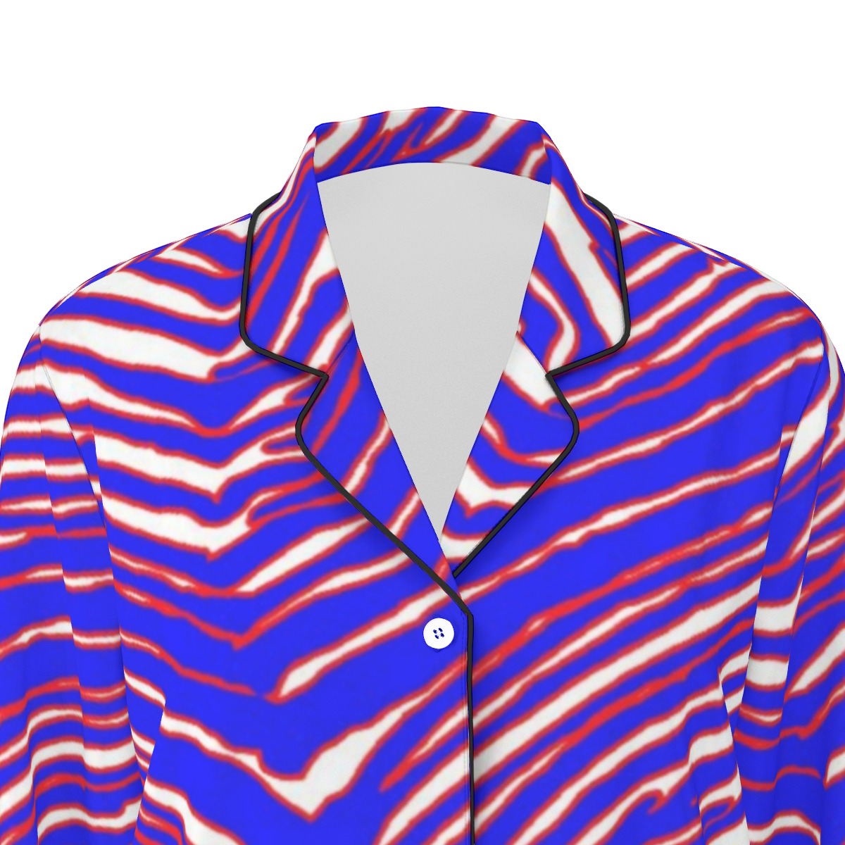 Buffalo Bills Zubaz Women's Long Sleeve Pajama Set With Black Contrast Piping