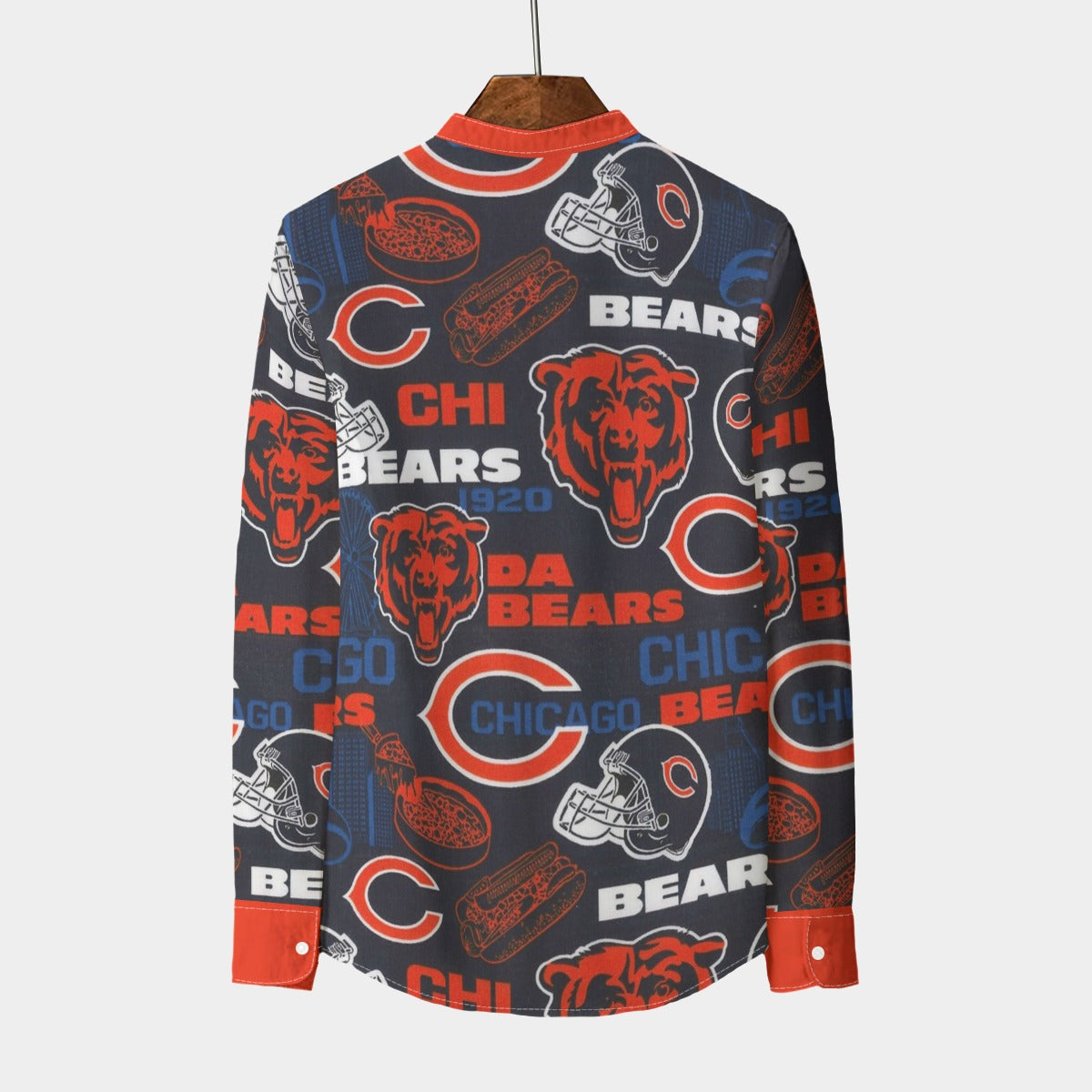 Urban Legend Chicago Bears Stand Collar Shirt With Long Sleeve | 110GSM Imitation Flax