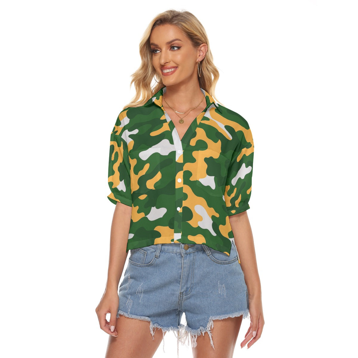 Green Bay Football Game Day All-Over Print Women's V-neck Shirts