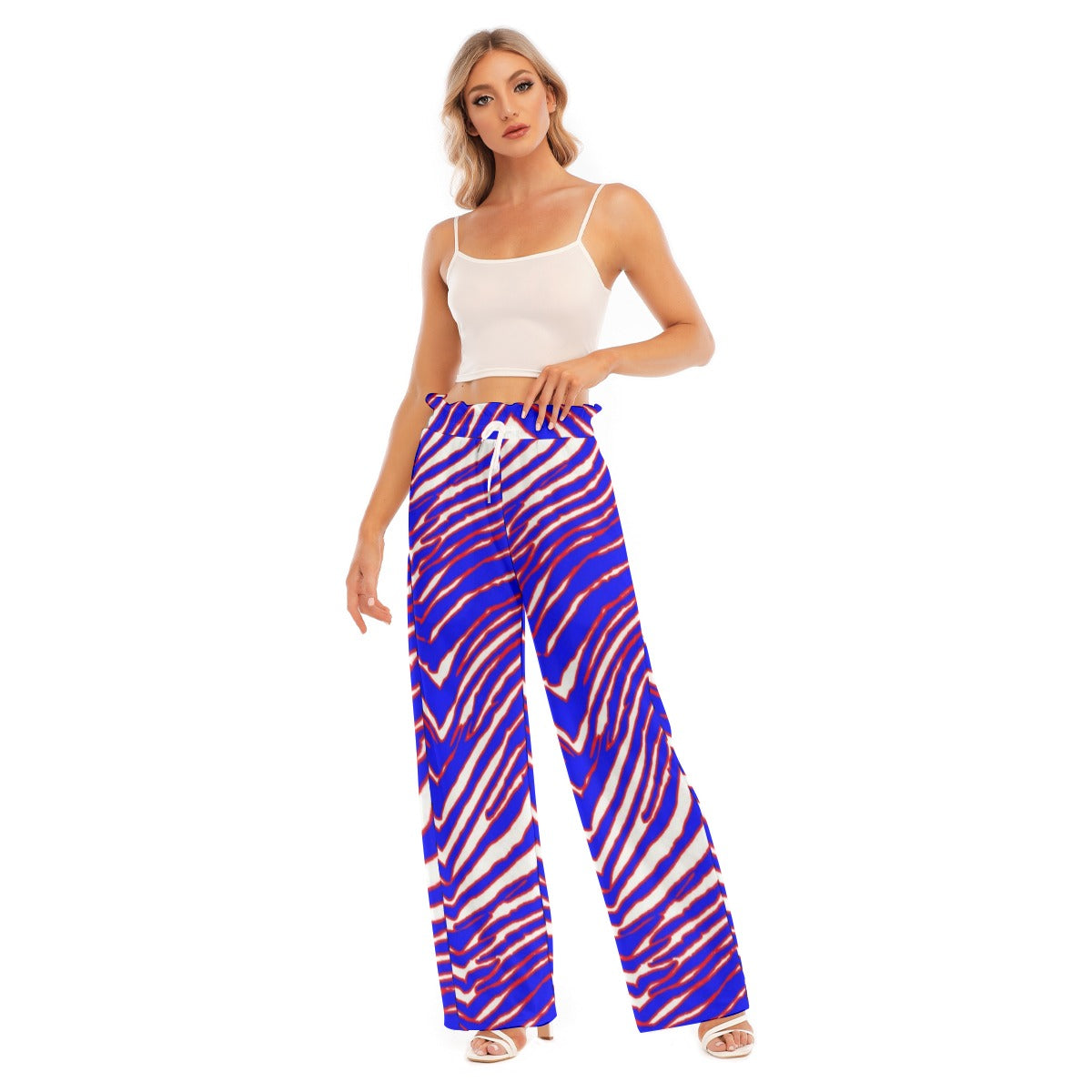 Buffalo Bills Zubaz Women's Waist Fungus Edge Wide-leg Pants