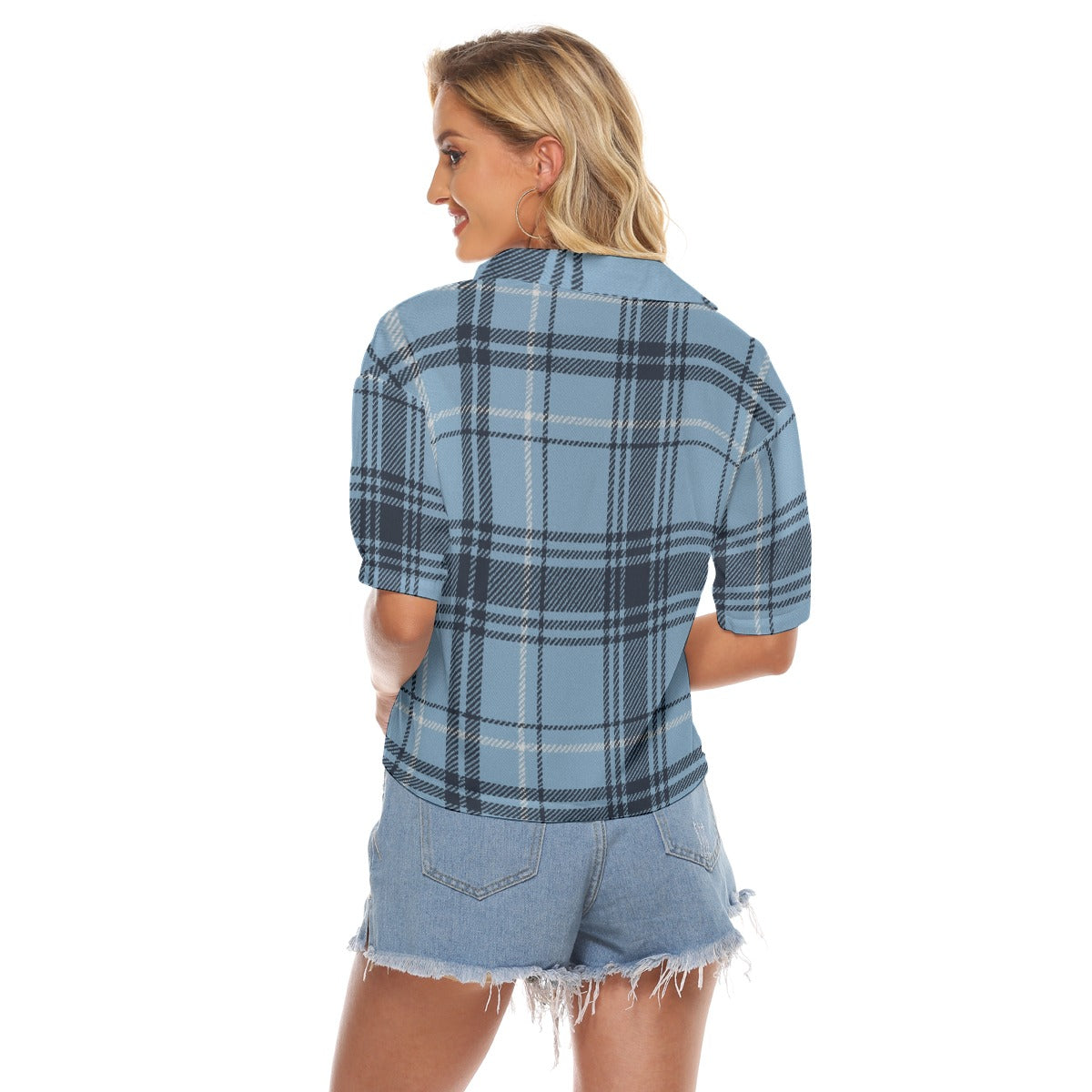 Urban Legend North Carolina Tar Heels Tartan Plaid Women's V-Neck Shirt – Carolina Blue and White Co