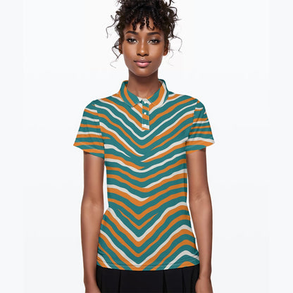Miami Football Game Day All-Over Print Women's Polo Collar Jersey