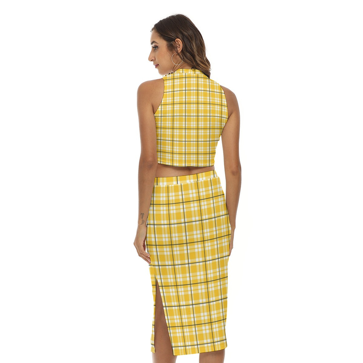 All-Over Print Women's Tank Top & Split High Skirt Set