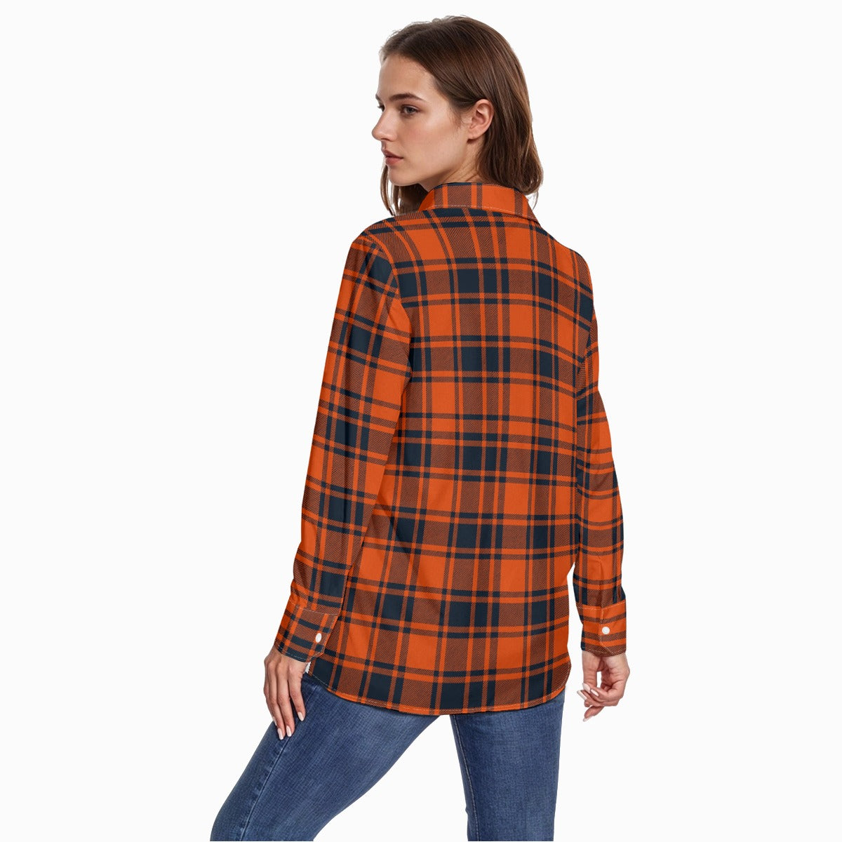 Illinois Urbana - Fighting Illini Tartan Plaid Women's Comfort Shirt With Button|125GSM Cotton