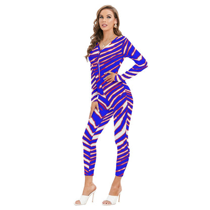 Buffalo Bills Zubaz Women's Plunging Neck Jumpsuit