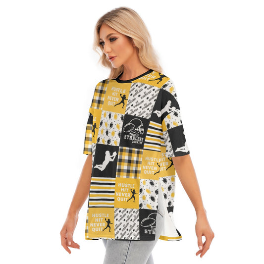 All-Over Print Women's Short Sleeves T-shirt With Hem Split