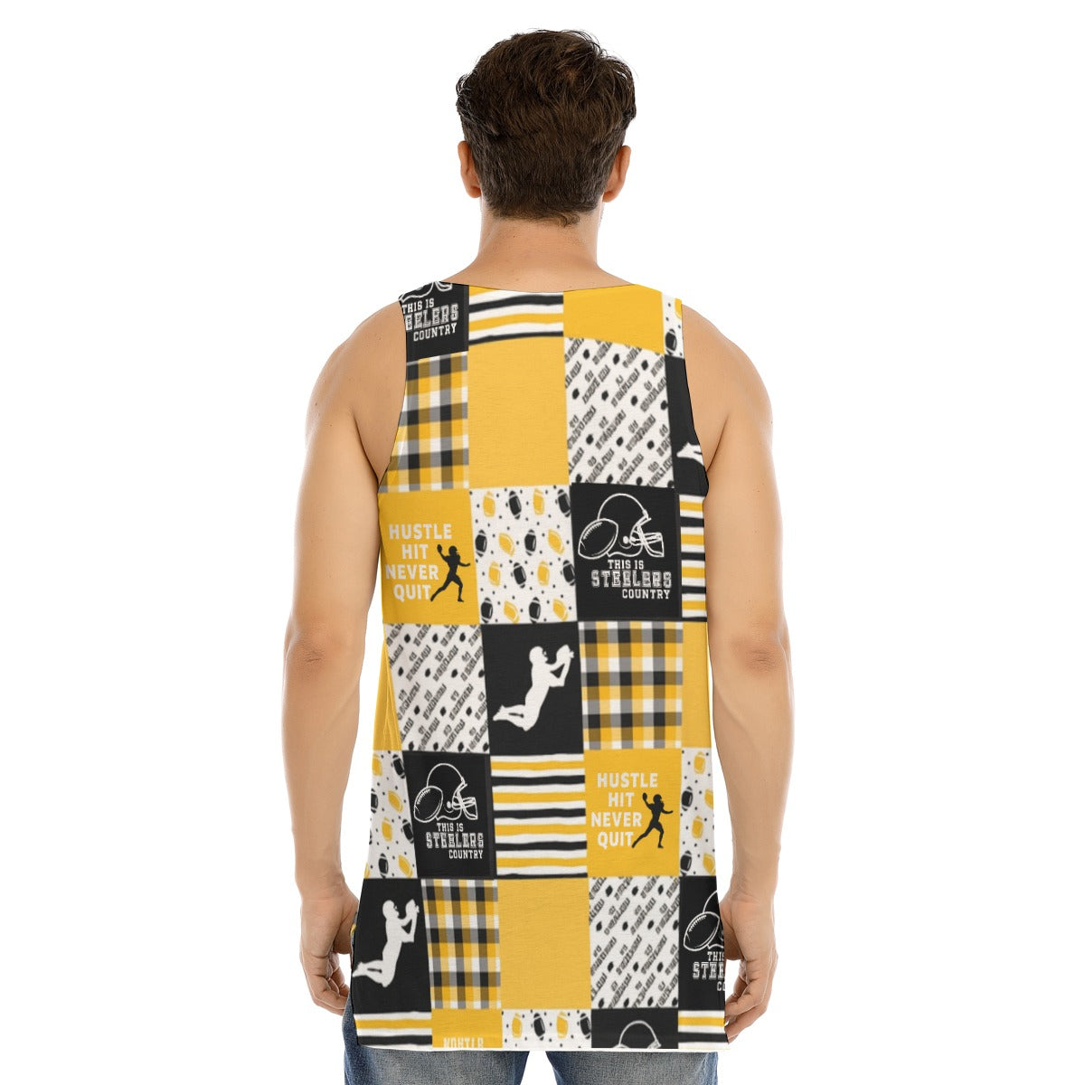 All-Over Print Men's Curved Hem Long Tank Top