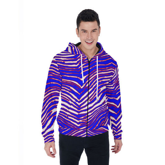 Buffalo Bills Zubaz Men's Mirco Fleece Zip Up Hoodie