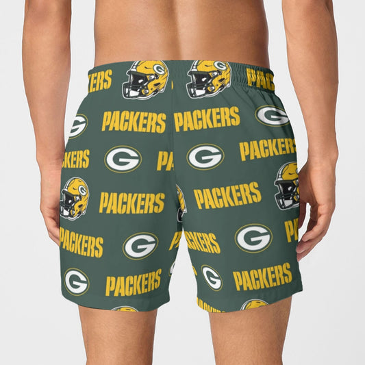 Green Bay Football Game Day All-Over Print Men's Short Boxer Briefs|115GSM Cotton poplin