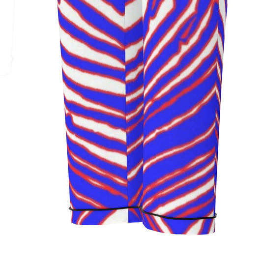 Buffalo Bills Zubaz Women's Long Sleeve Pajama Set With Black Contrast Piping