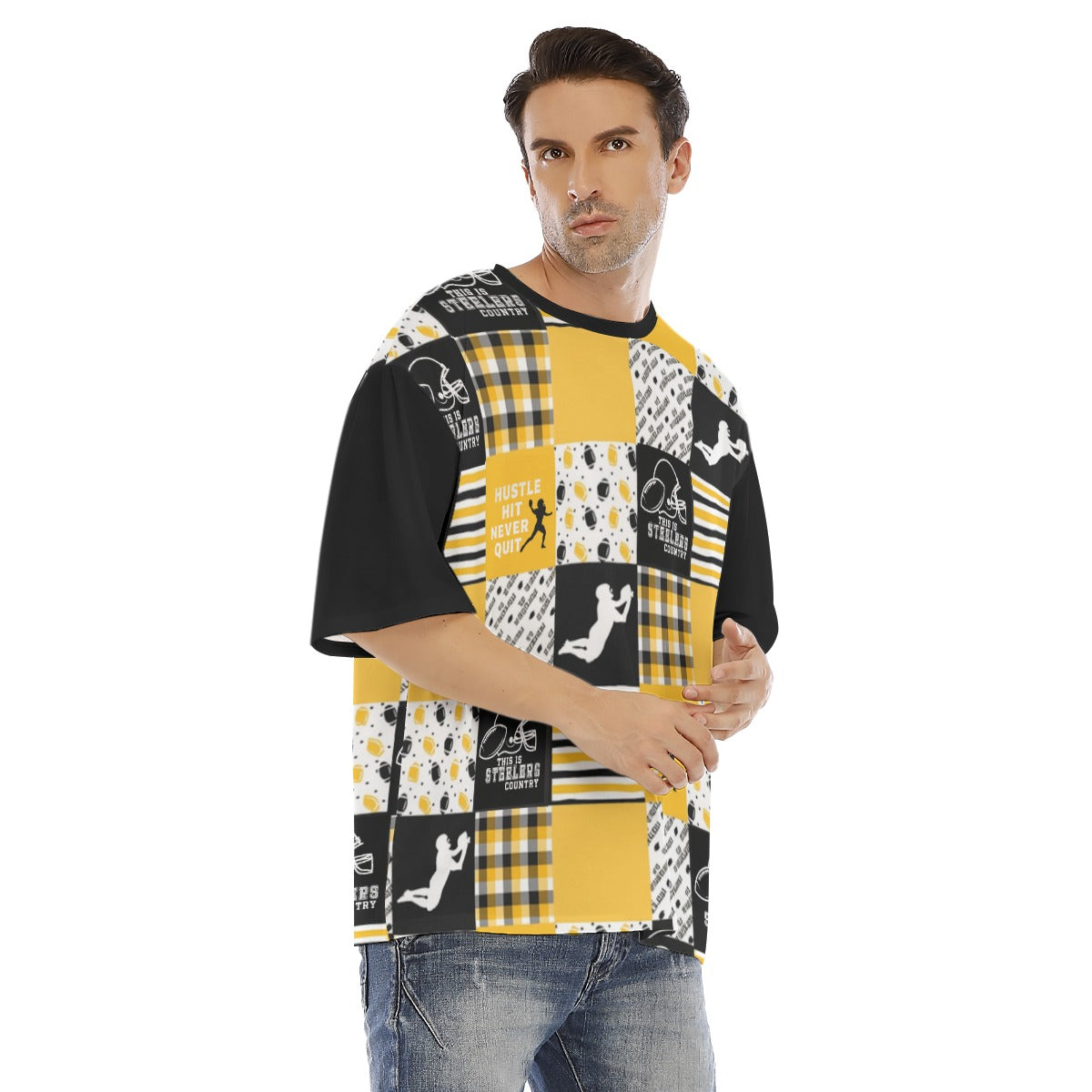 All-Over Print Men's Drop Shoulder T-shirt With Short Sleeve