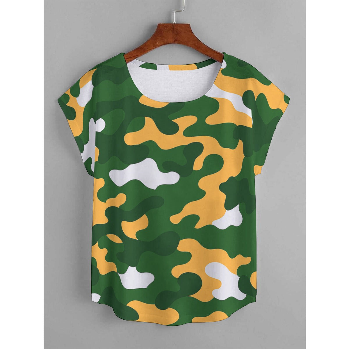 Green Bay Football Game Day All-Over Print Women's Curved Hem T-shirt (Plus Size)