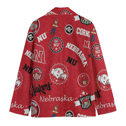 Nebraska Lincoln Cornhuskers Casual Flat Lapel Collar Blazer