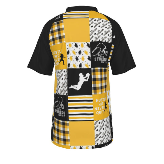 All-Over Print Men's Short Sleeve Polo Shirt With Button Closure