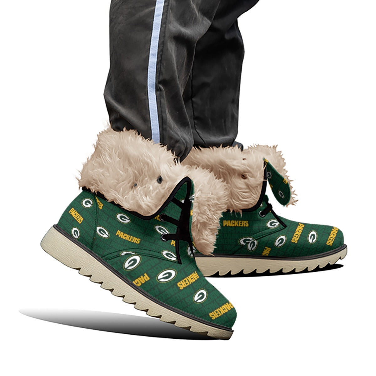 Green Bay Football Game Day All-Over Print Women's Plush Boots